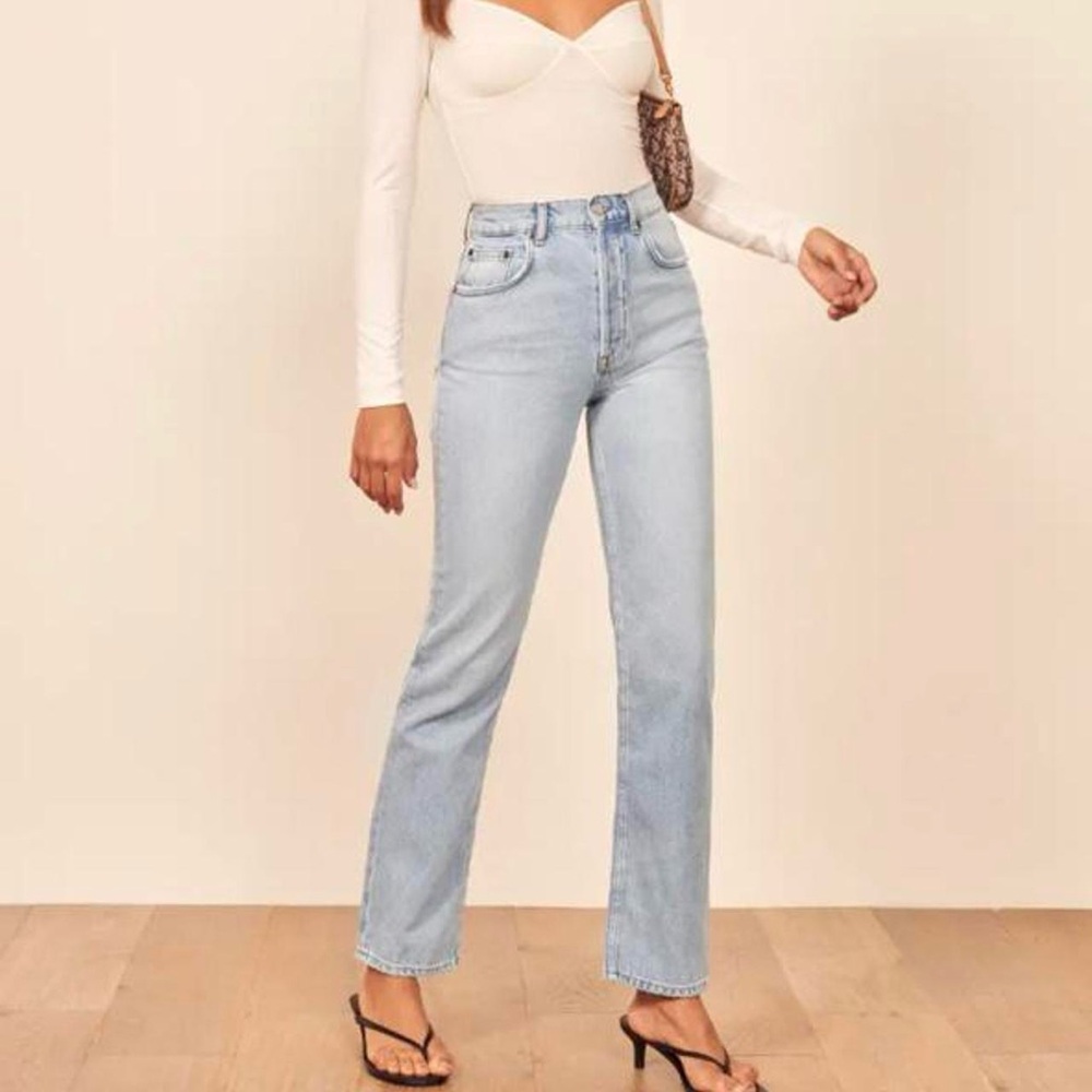 Reformation Cynthia High Relaxed Jeans in Tahoe, Size 24P